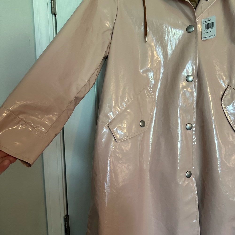 Coach Shiny Tan Hooded Raincoat - Picture 8 of 13